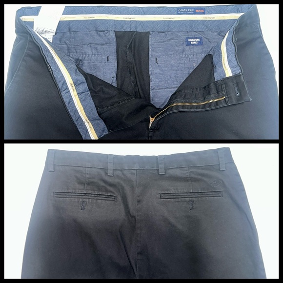 Dockers 🖤⚓️ Mens, Black, Khaki, Relaxed Fit, Wrinkle Free, 4 Pockets, Comfy ✌🏼 - Picture 6 of 16